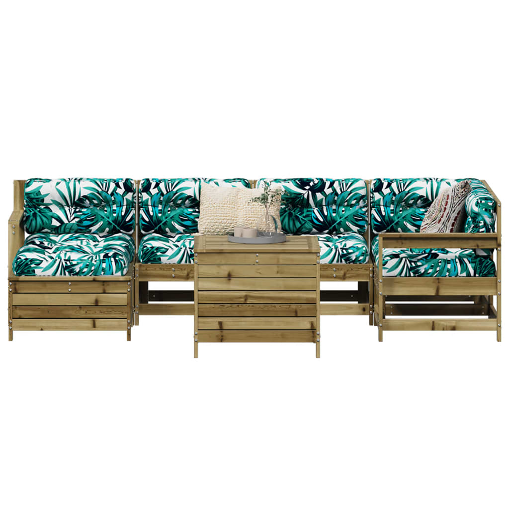 7 Piece Garden Sofa Set Solid Wood Pine