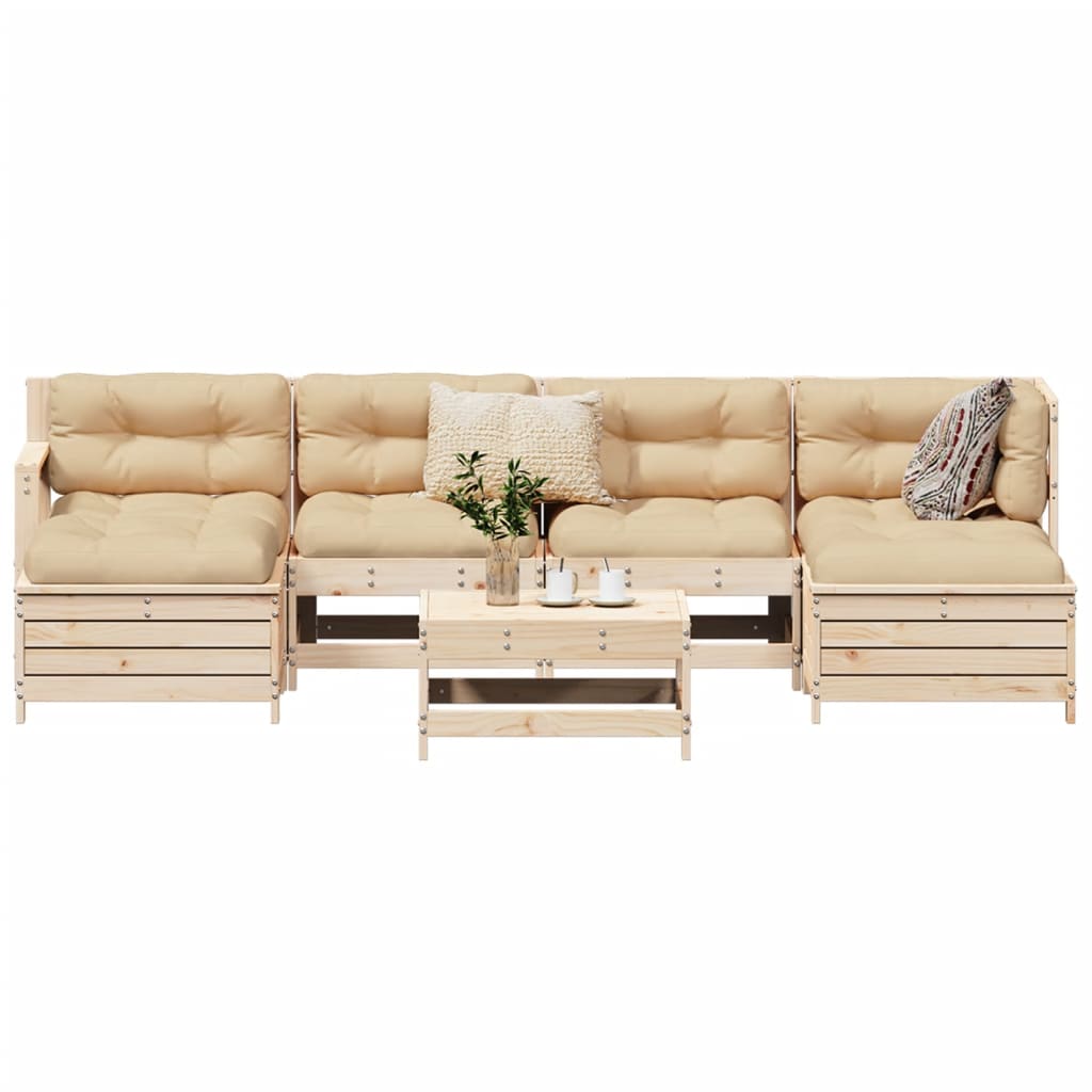 7 Piece Garden Sofa Set Solid Wood Pine