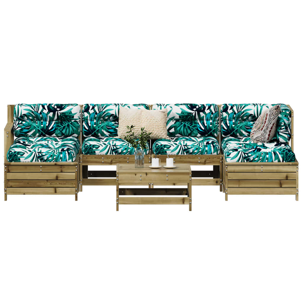 7 Piece Garden Sofa Set Solid Wood Pine