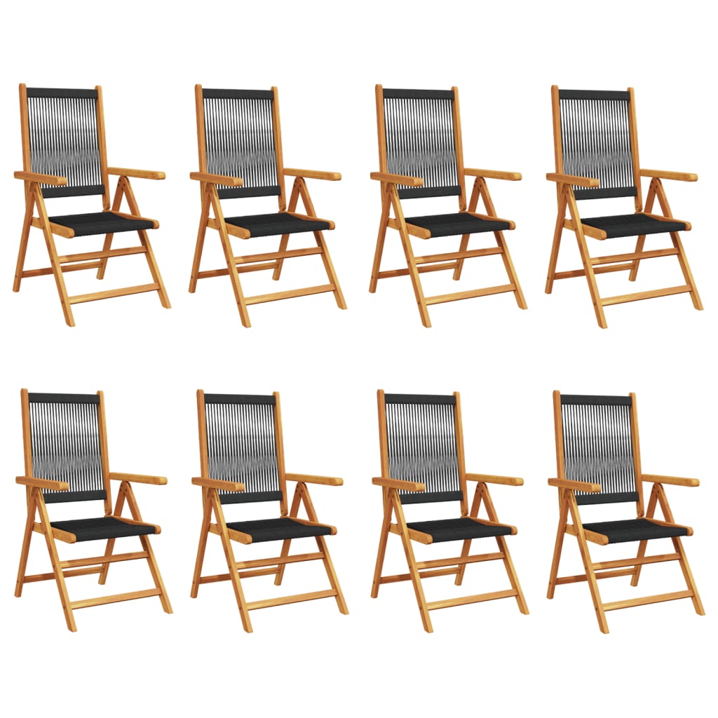 Reclining Garden Chairs 8 Pcs Solid Wood Acacia