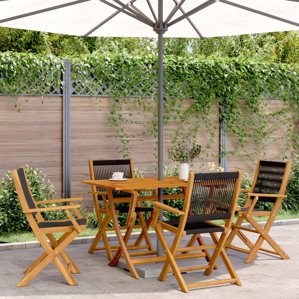 Garden Chairs 2 Pcs Solid Wood Acacia And Polypropylene