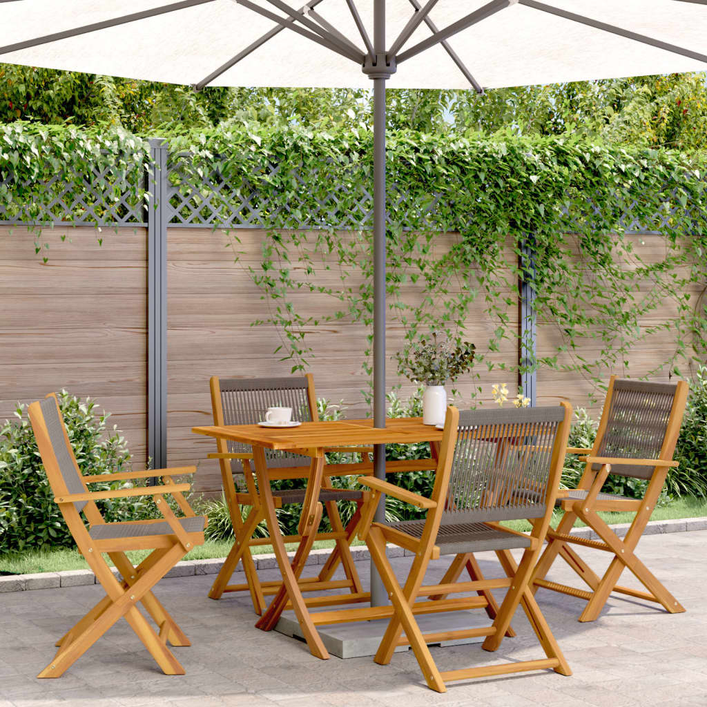 Garden Chairs 2 Pcs Solid Wood Acacia And Polypropylene