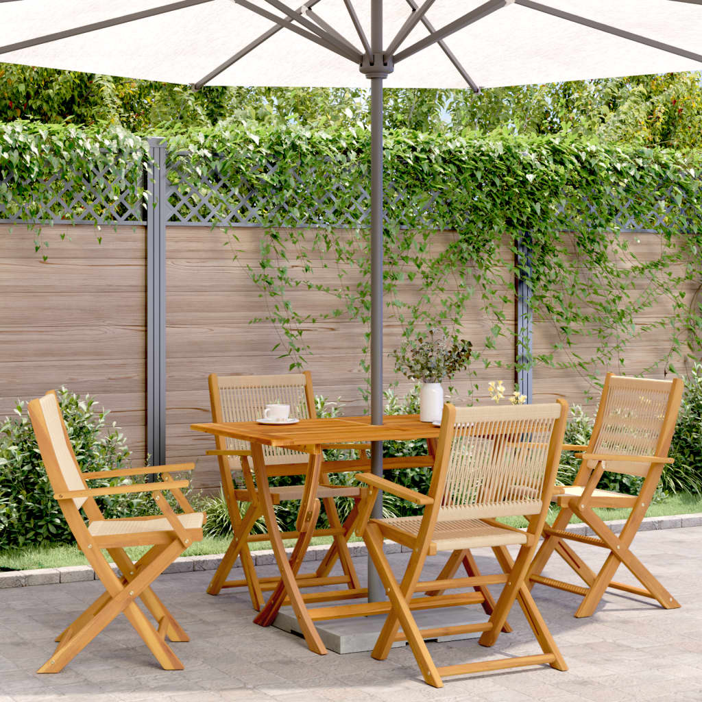 Garden Chairs 2 Pcs Solid Wood Acacia And Polypropylene