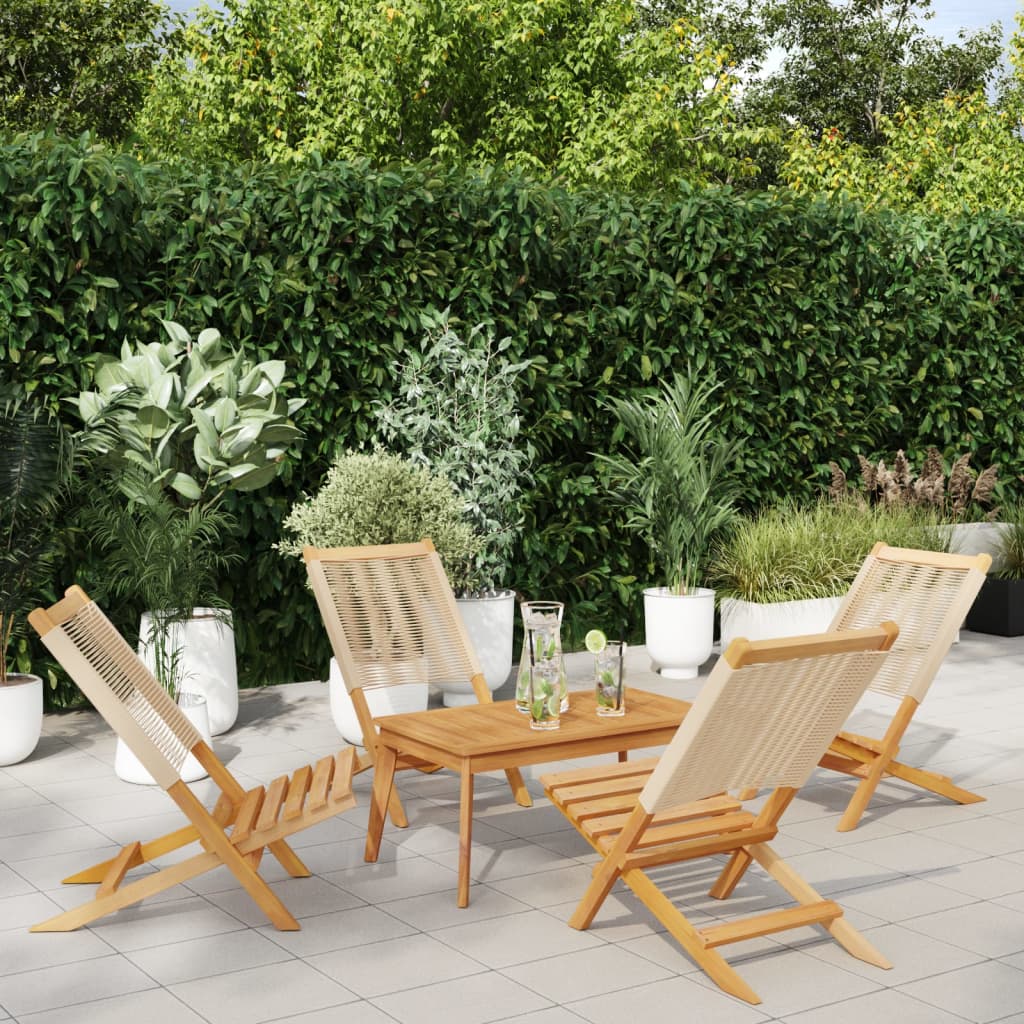 Folding Garden Chairs 6 Pcs Solid Wood Acacia