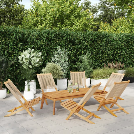 Folding Garden Chairs 6 Pcs Solid Wood Acacia