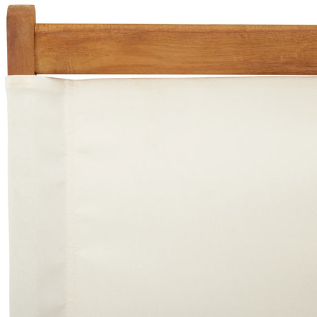 Folding Garden Chairs 6 Pcs White Fabric And Solid Wood