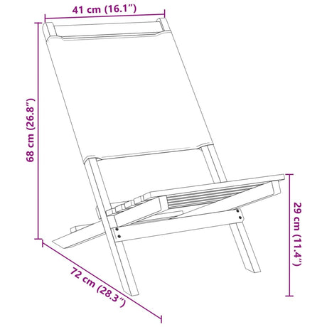 Folding Garden Chairs 6 Pcs White Fabric And Solid Wood