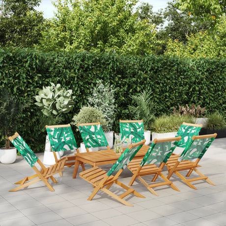 Folding Garden Chairs 6 Pcs White Fabric And Solid Wood