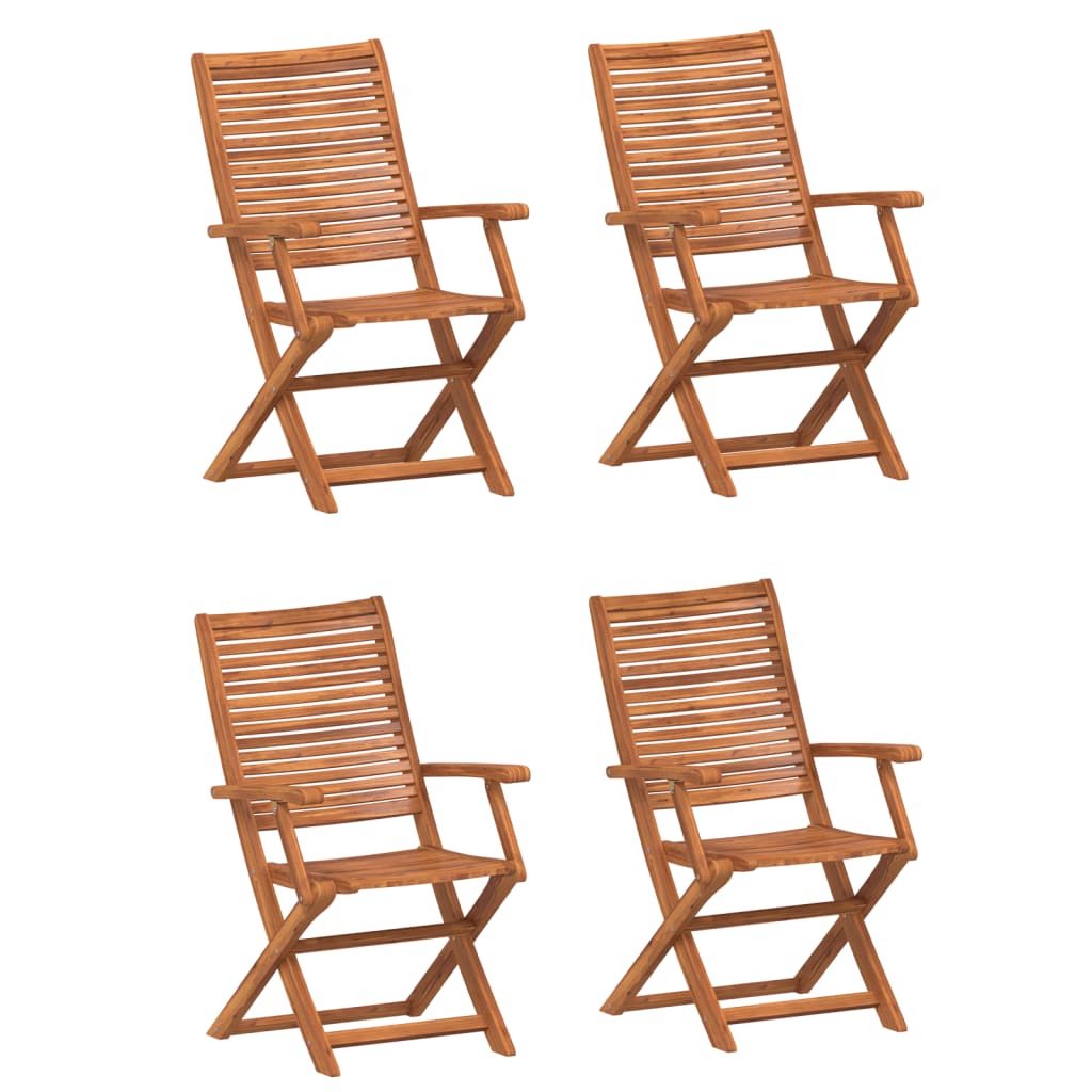 Folding Garden Chairs 4 Pcs 57X66X95 Cm Solid Wood Acacia