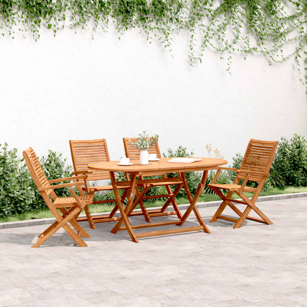 Folding Garden Chairs 4 Pcs 57X66X95 Cm Solid Wood Acacia