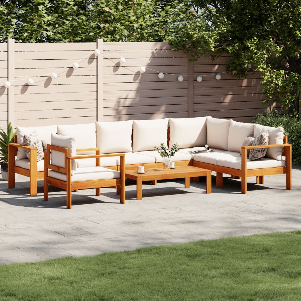 5 Piece Garden Sofa Set With Cushions Solid Wood Acacia
