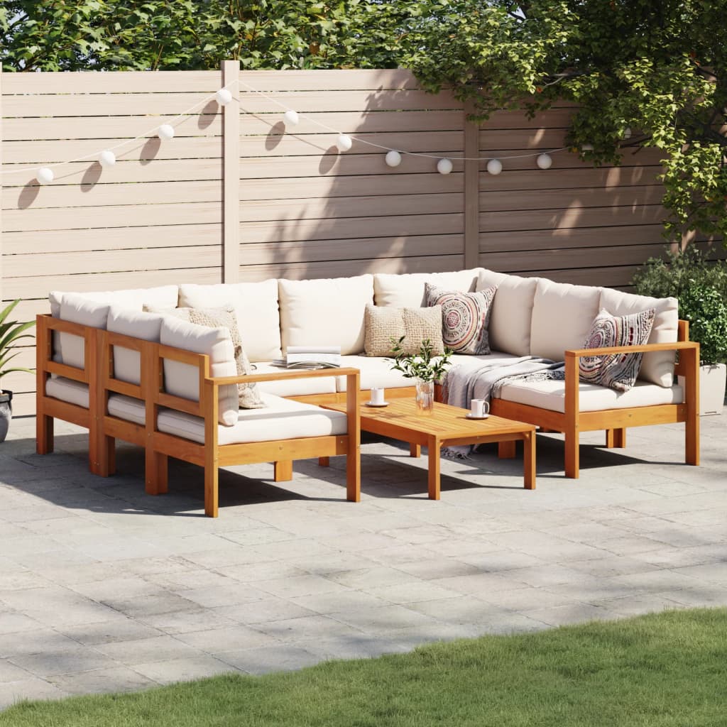 5 Piece Garden Sofa Set With Cushions Solid Wood Acacia