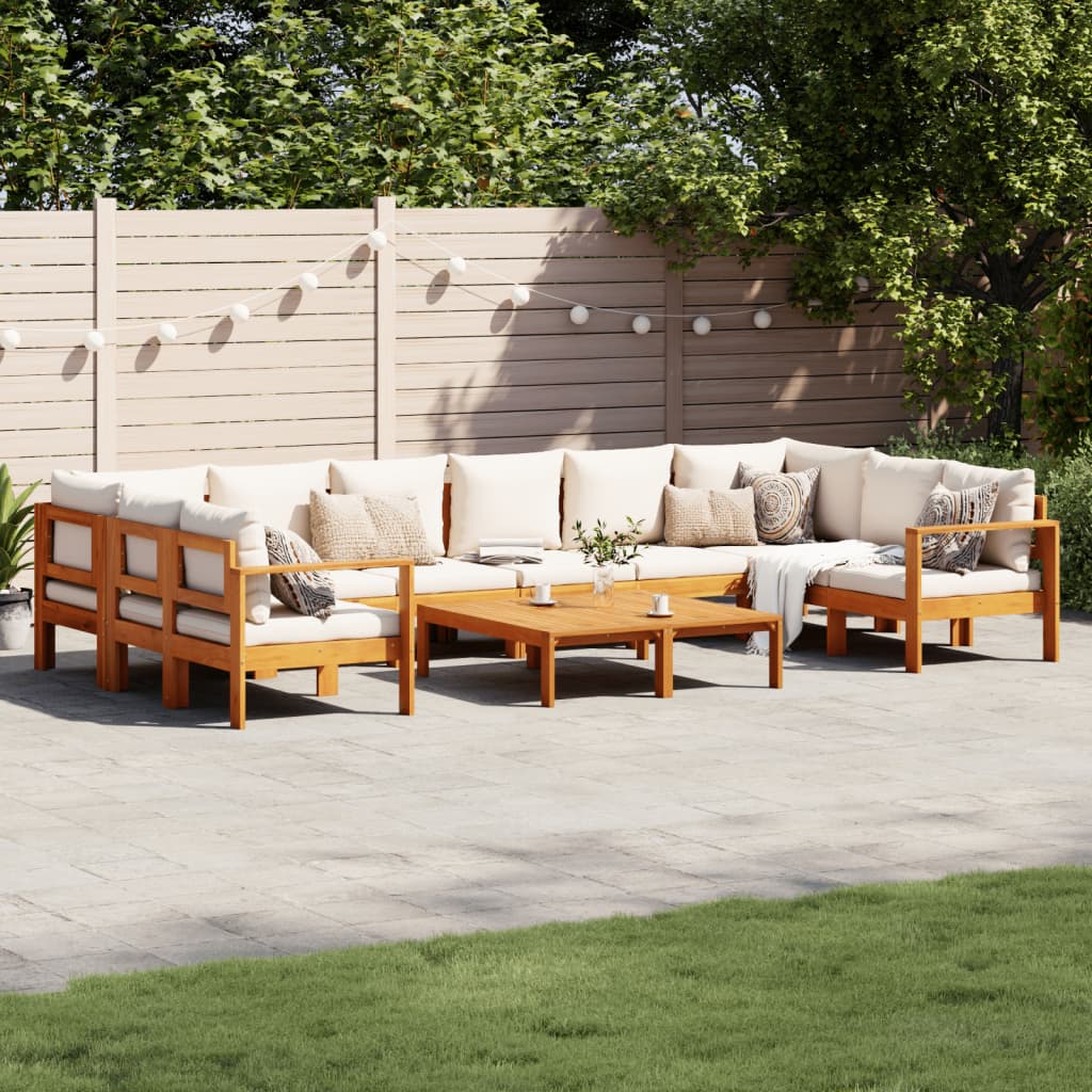 5 Piece Garden Sofa Set With Cushions Solid Wood Acacia