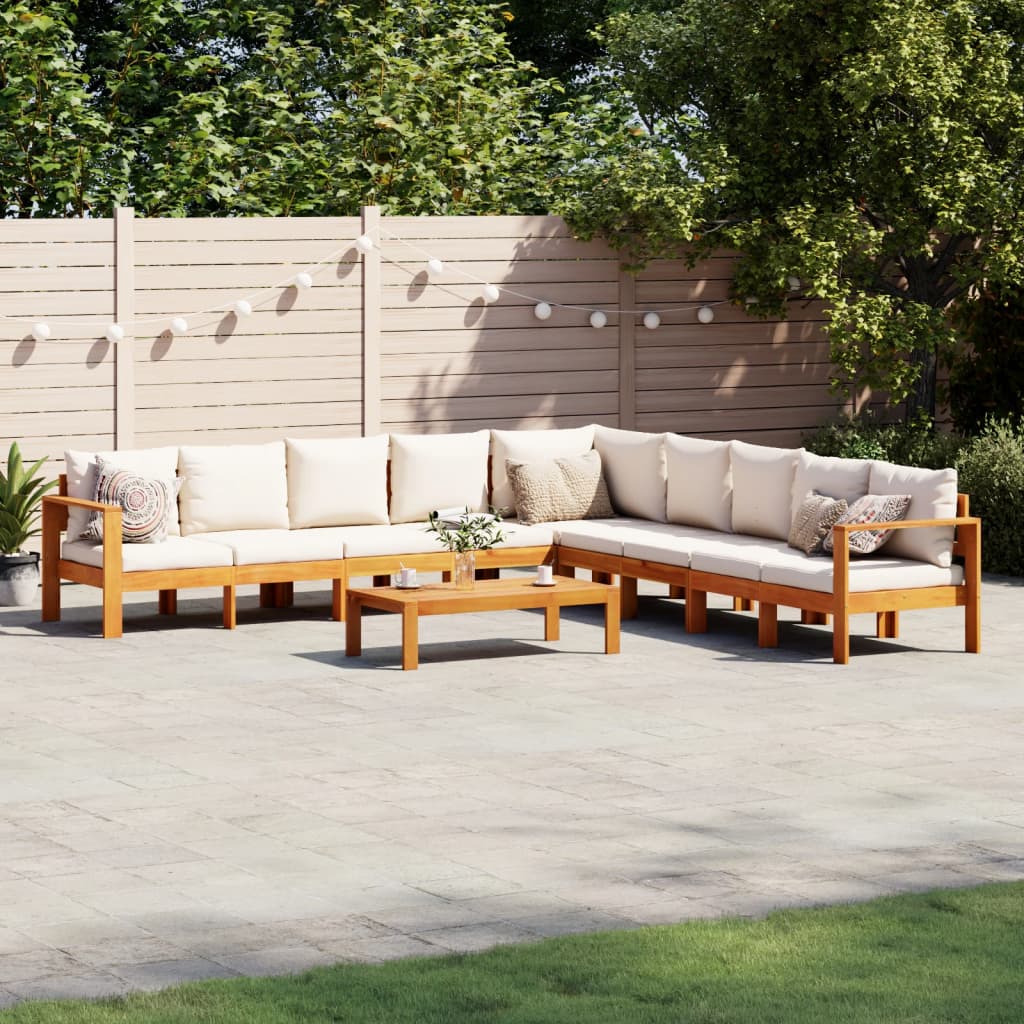 5 Piece Garden Sofa Set With Cushions Solid Wood Acacia
