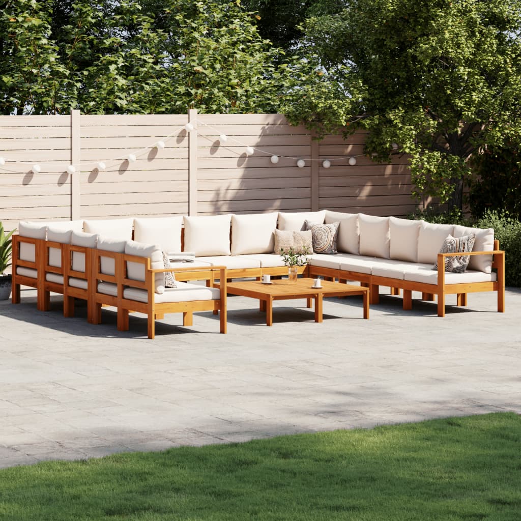 5 Piece Garden Sofa Set With Cushions Solid Wood Acacia