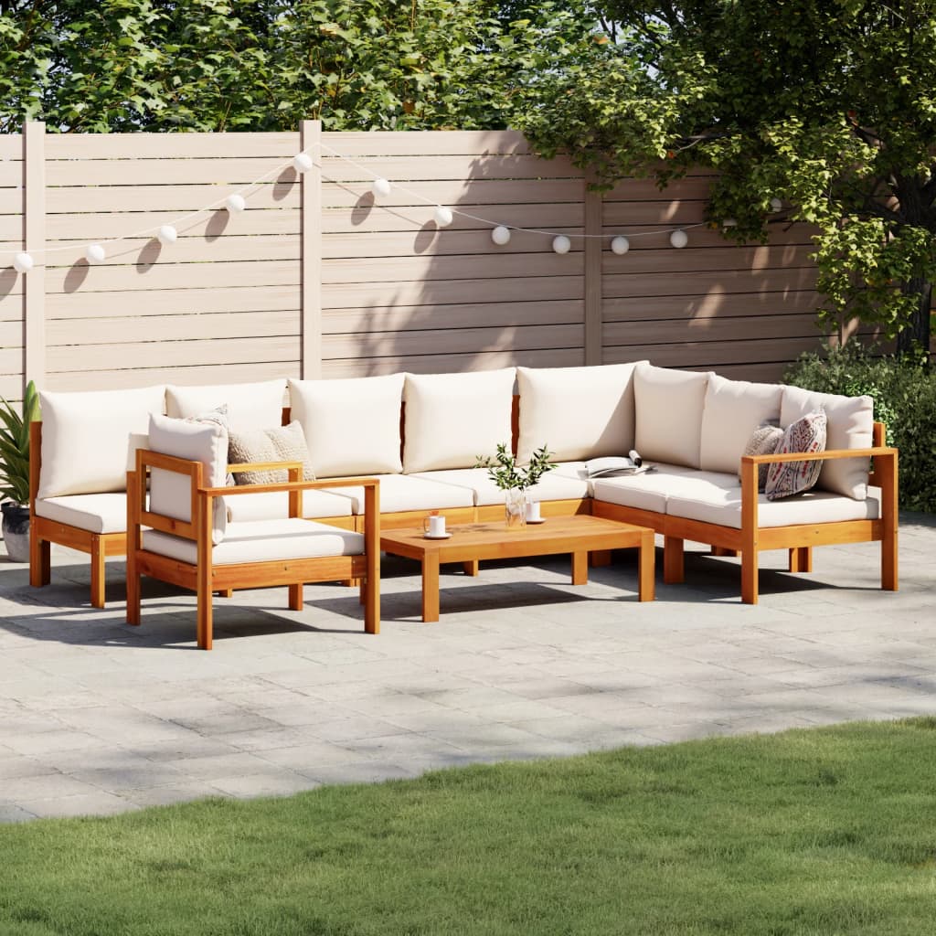 5 Piece Garden Sofa Set With Cushions Solid Wood Acacia