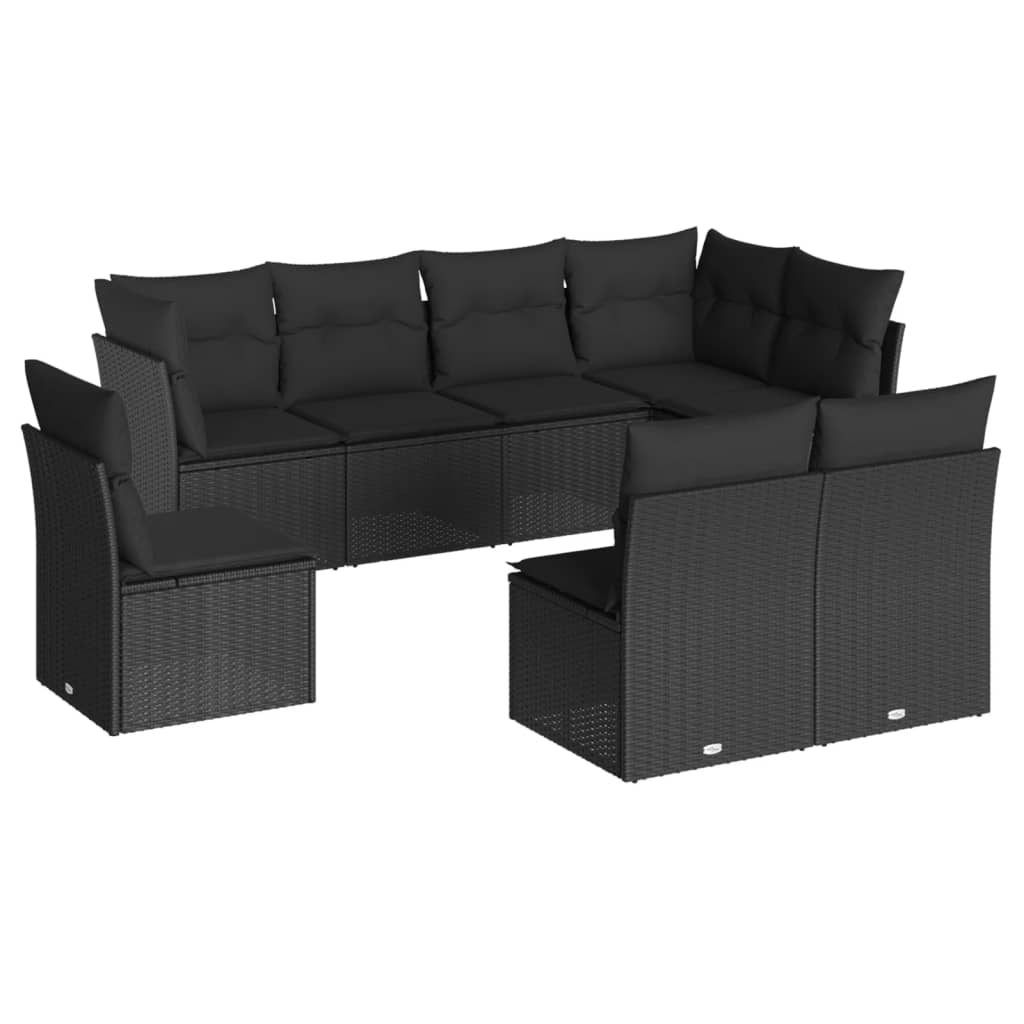 8 Piece Garden Sofa Set With Cushions Poly Rattan