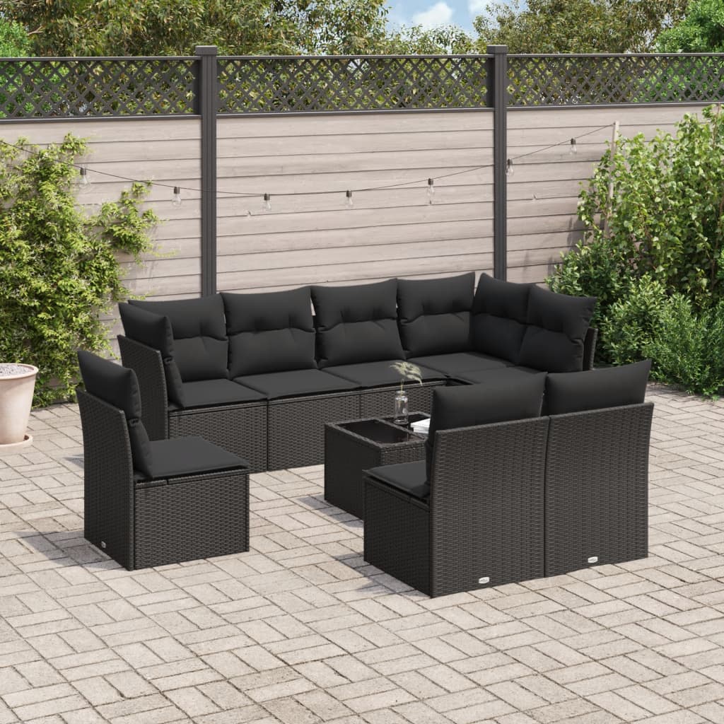 8 Piece Garden Sofa Set With Cushions Poly Rattan