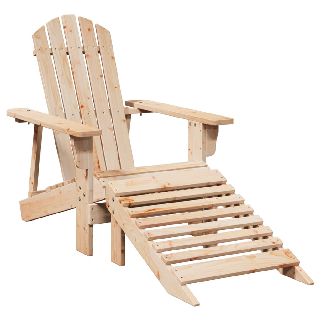 Adirondack Chair With Ottoman Wood Solid Wood Fir