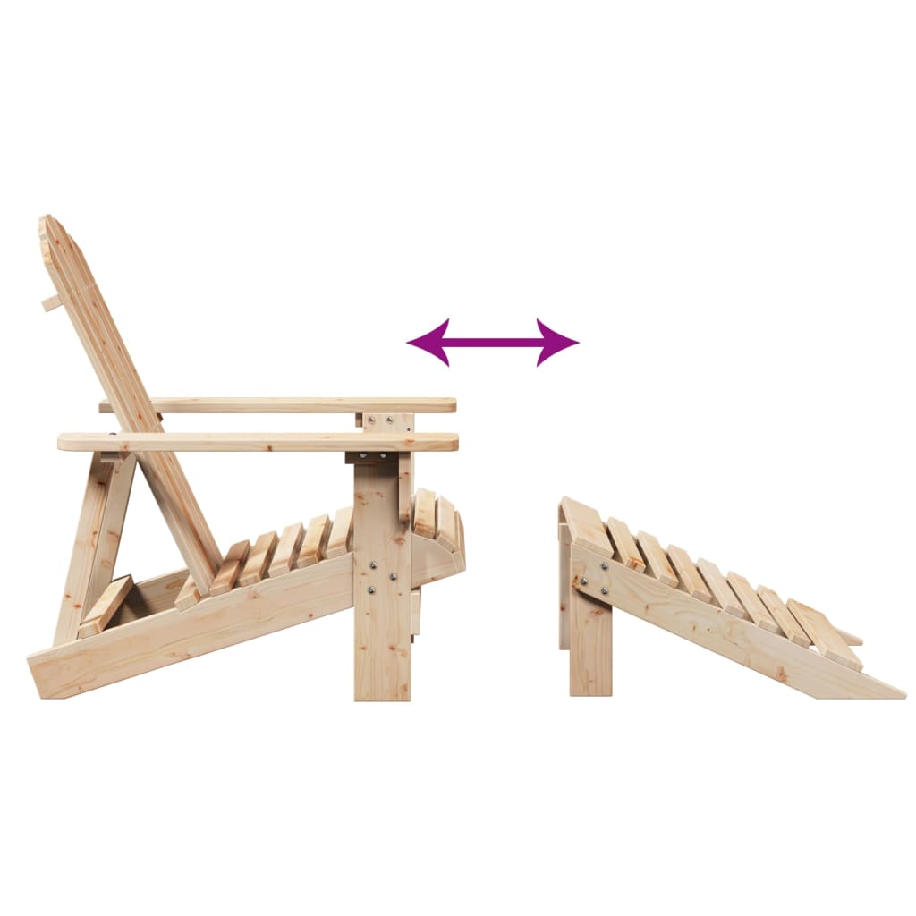 Adirondack Chair With Ottoman Wood Solid Wood Fir