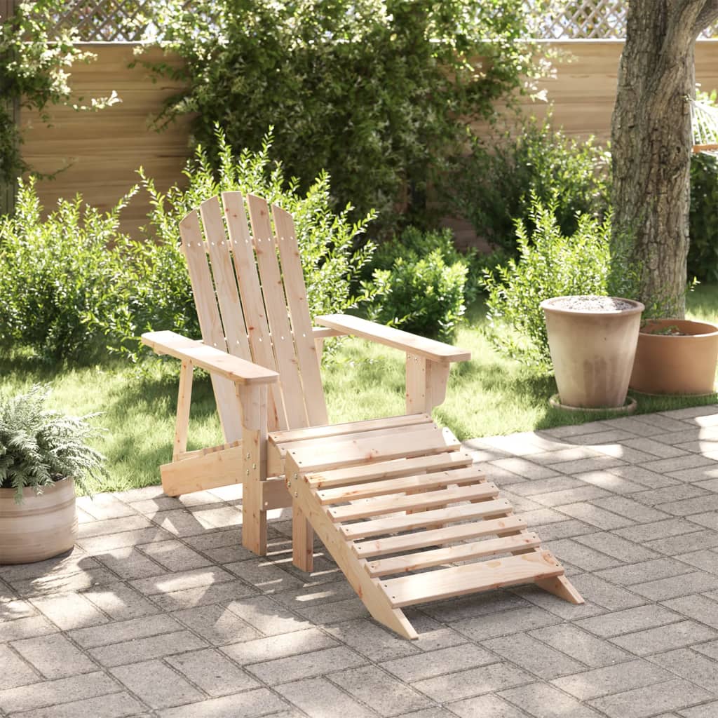 Adirondack Chair With Ottoman Wood Solid Wood Fir