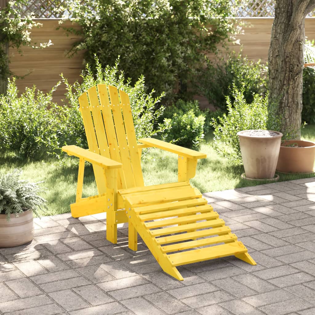 Adirondack Chair With Ottoman Wood Solid Wood Fir