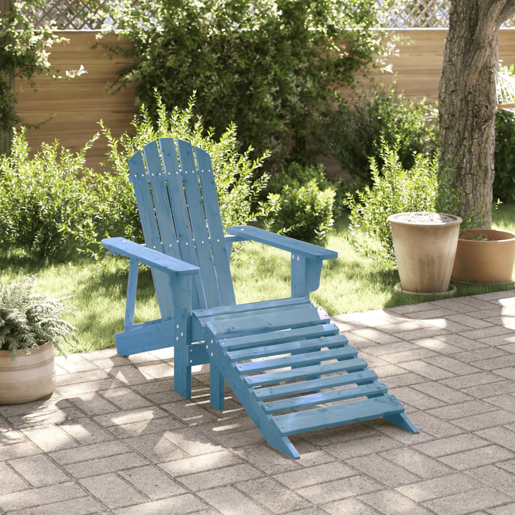 Adirondack Chair With Ottoman Wood Solid Wood Fir