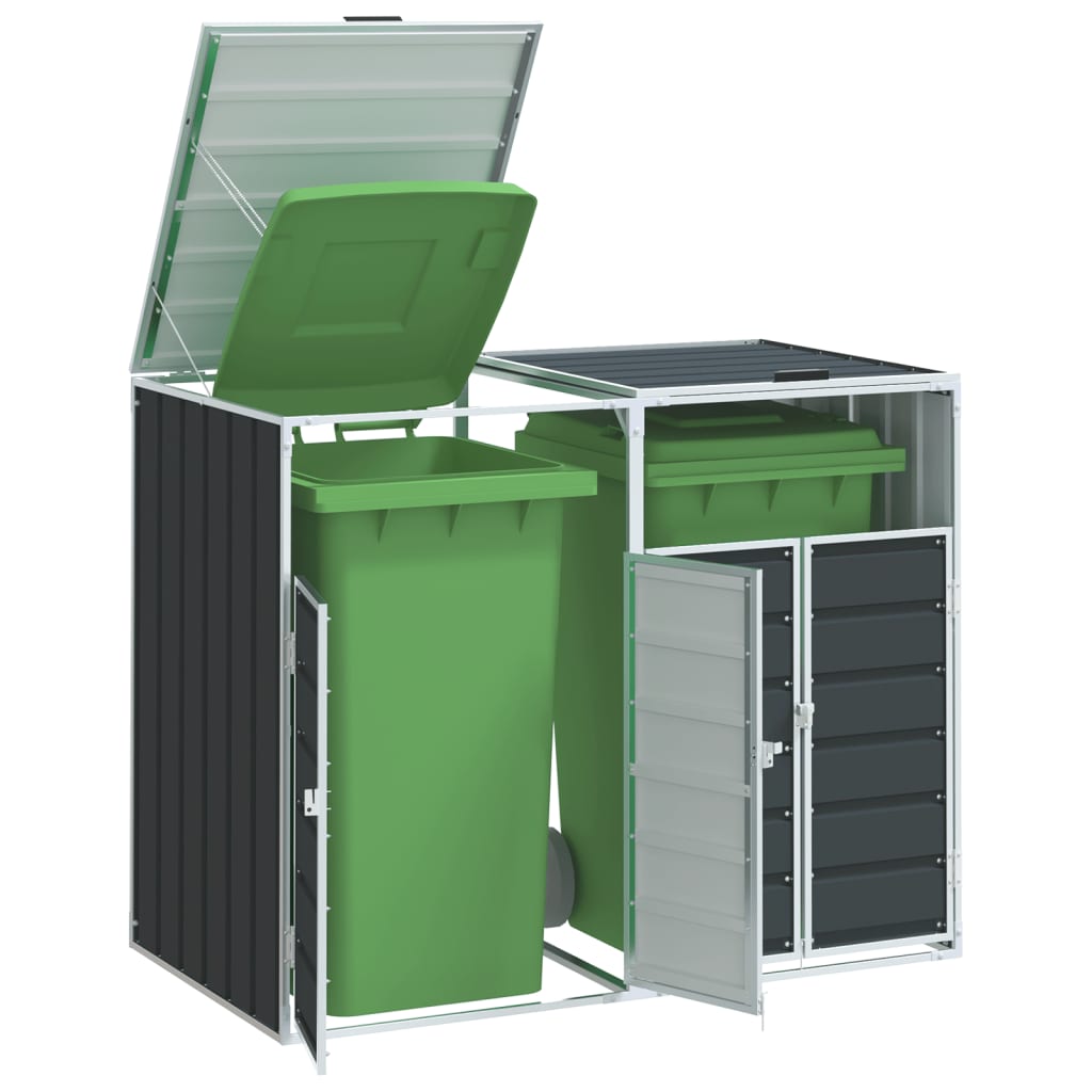 Wheelie Bin Storage For Triple Bins 216X81X115 Cm Steel