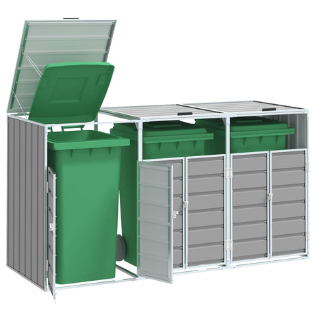 Wheelie Bin Storage For Triple Bins 216X81X115 Cm Steel