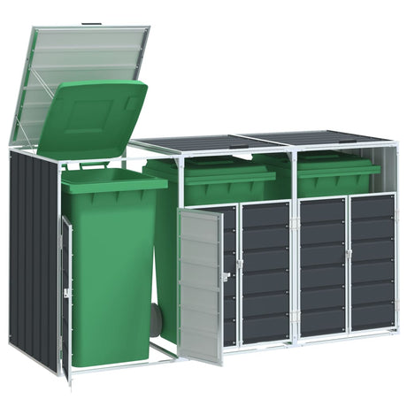 Wheelie Bin Storage For Triple Bins 216X81X115 Cm Steel