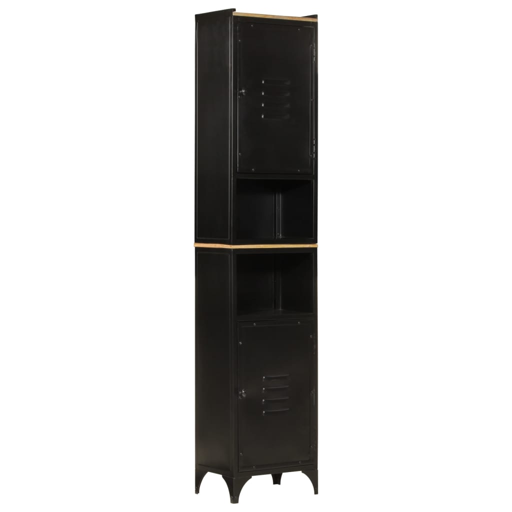 Bathroom Cabinet 40X27X180 Cm Iron And Solid Wood Mango