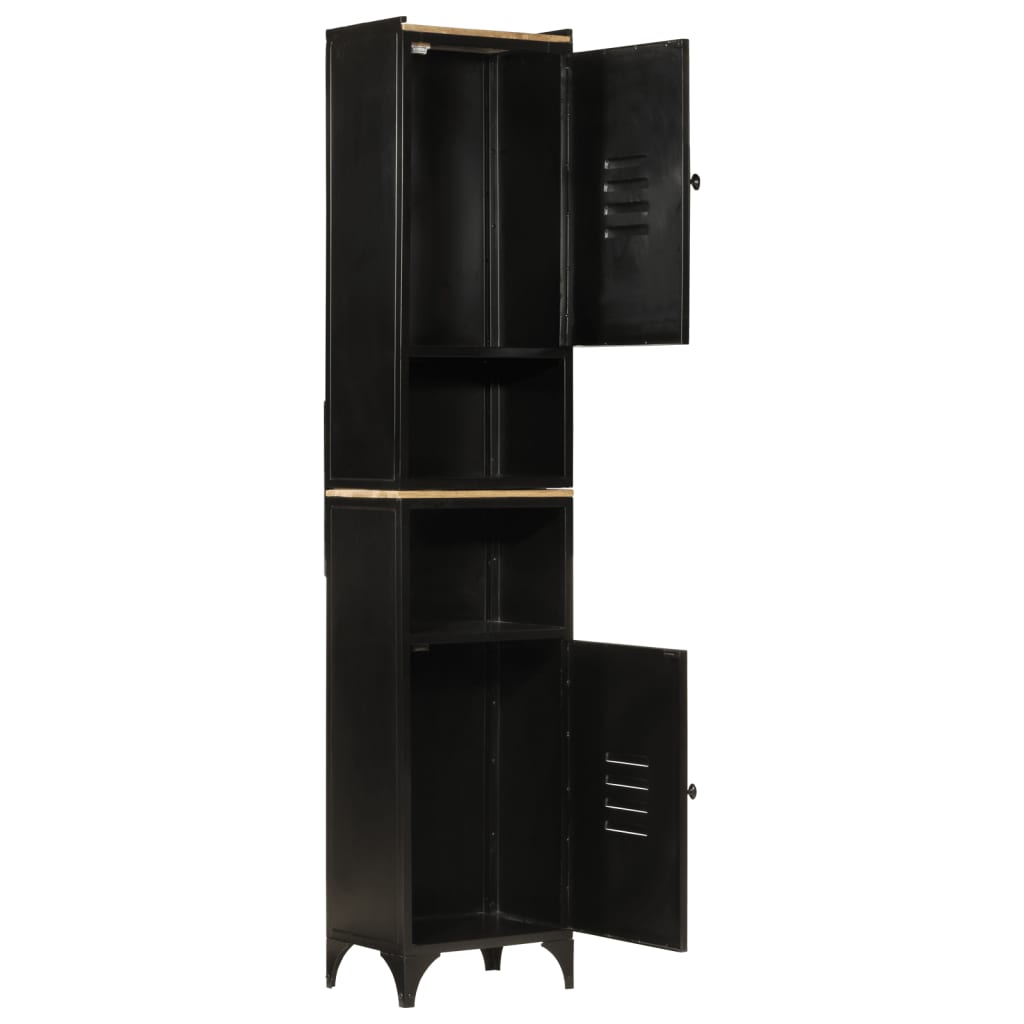 Bathroom Cabinet 40X27X180 Cm Iron And Solid Wood Mango
