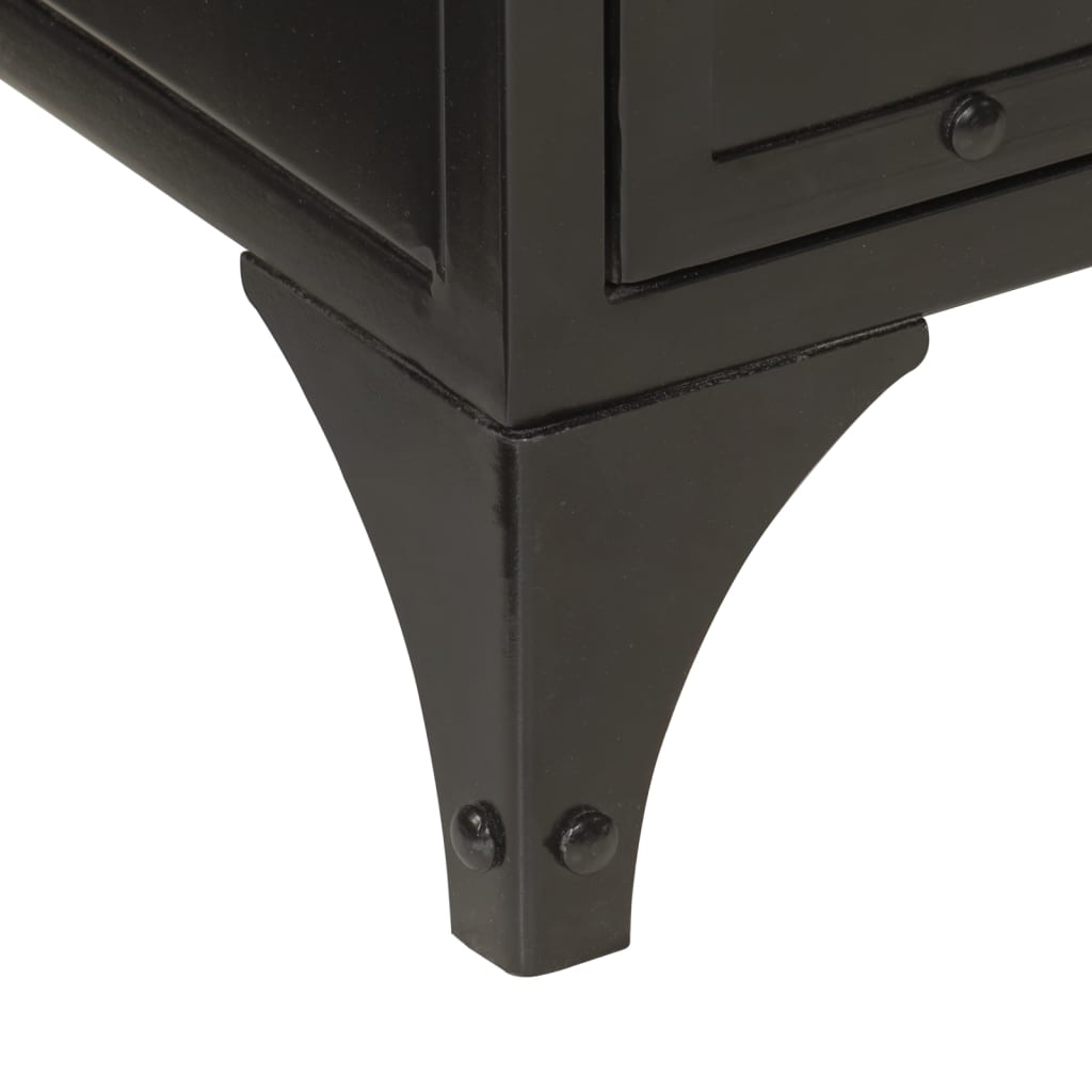 Bathroom Cabinet 40X27X180 Cm Iron And Solid Wood Mango