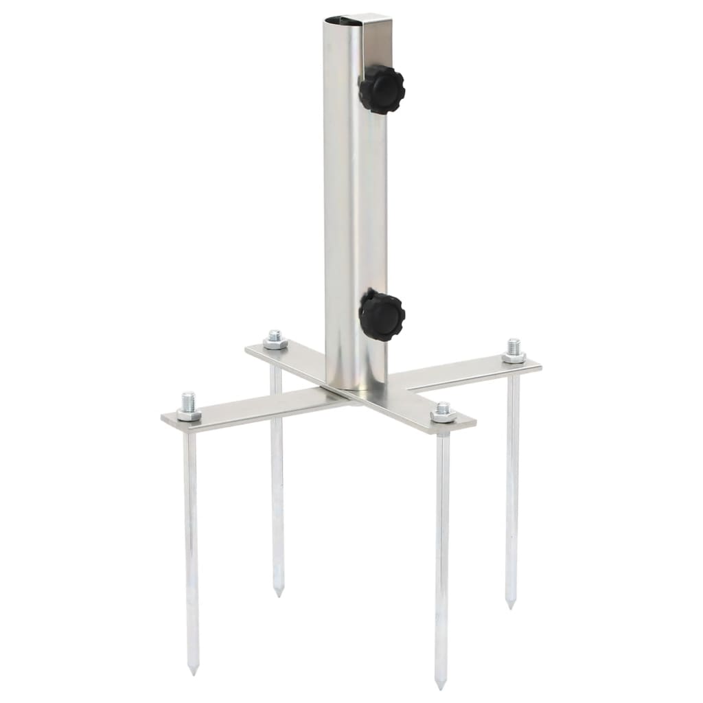 Parasol Base With Ground Spikes For Ø32-38 Mm Silver Steel