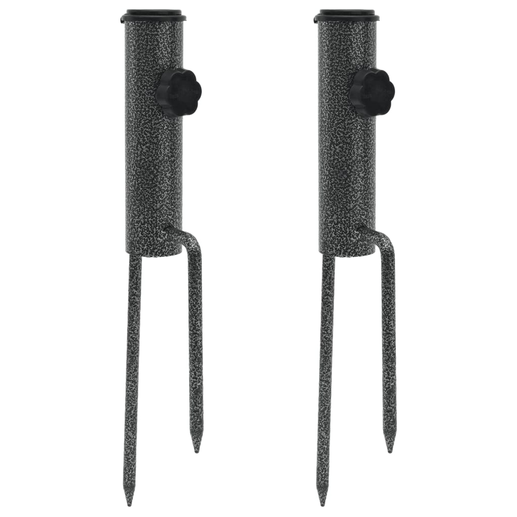 Parasol Stands With Spikes 2 Pcs 9X35 Cm Galvanised Steel