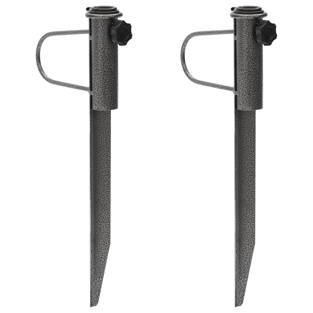 Parasol Stands With Spikes 2 Pcs 19X42 Cm Galvanised Steel