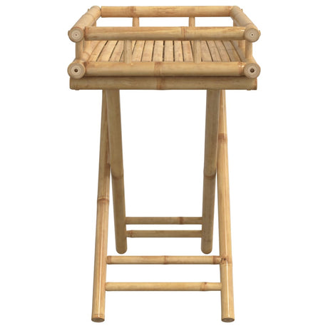 Folding Tray Table 60X40X68 Cm Bamboo