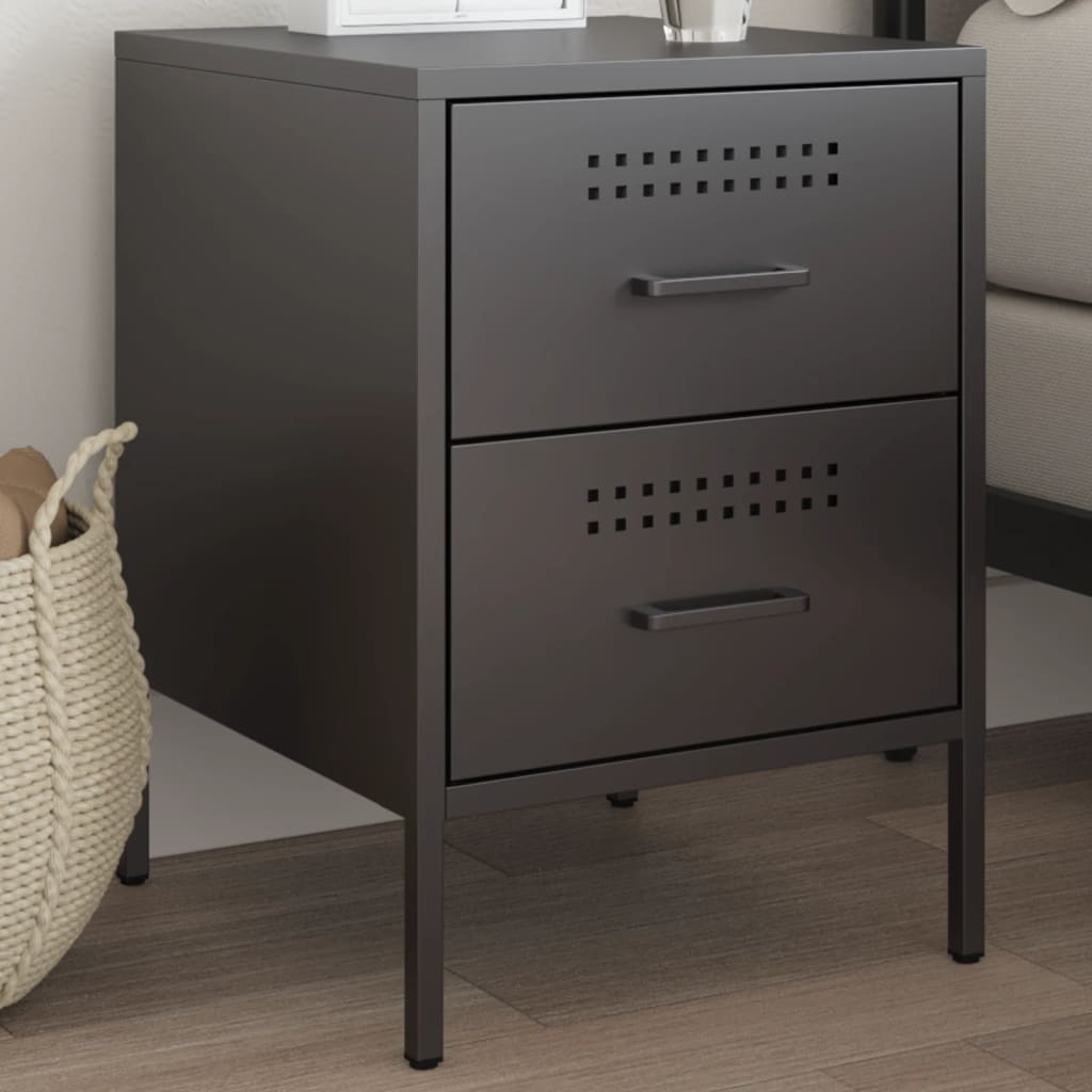 Bedside Cabinet Mustard 36X39X50.5 Cm Steel