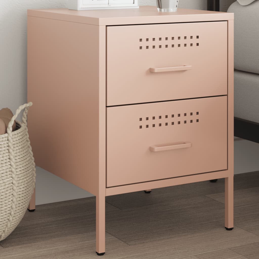 Bedside Cabinet Mustard 36X39X50.5 Cm Steel