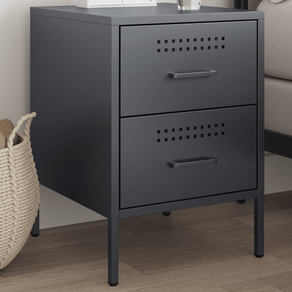 Bedside Cabinet Mustard 36X39X50.5 Cm Steel