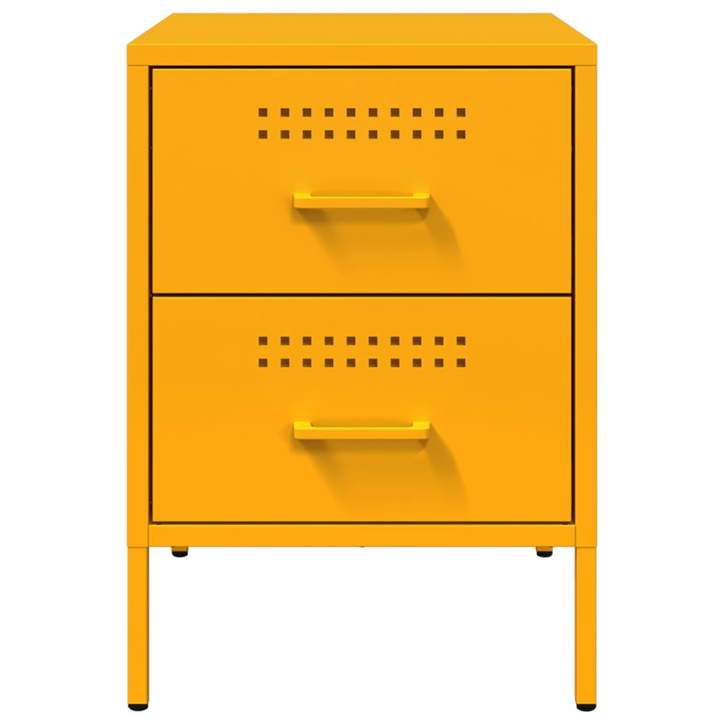 Bedside Cabinet Mustard 36X39X50.5 Cm Steel