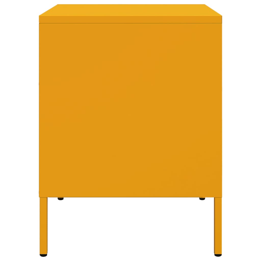 Bedside Cabinet Mustard 36X39X50.5 Cm Steel
