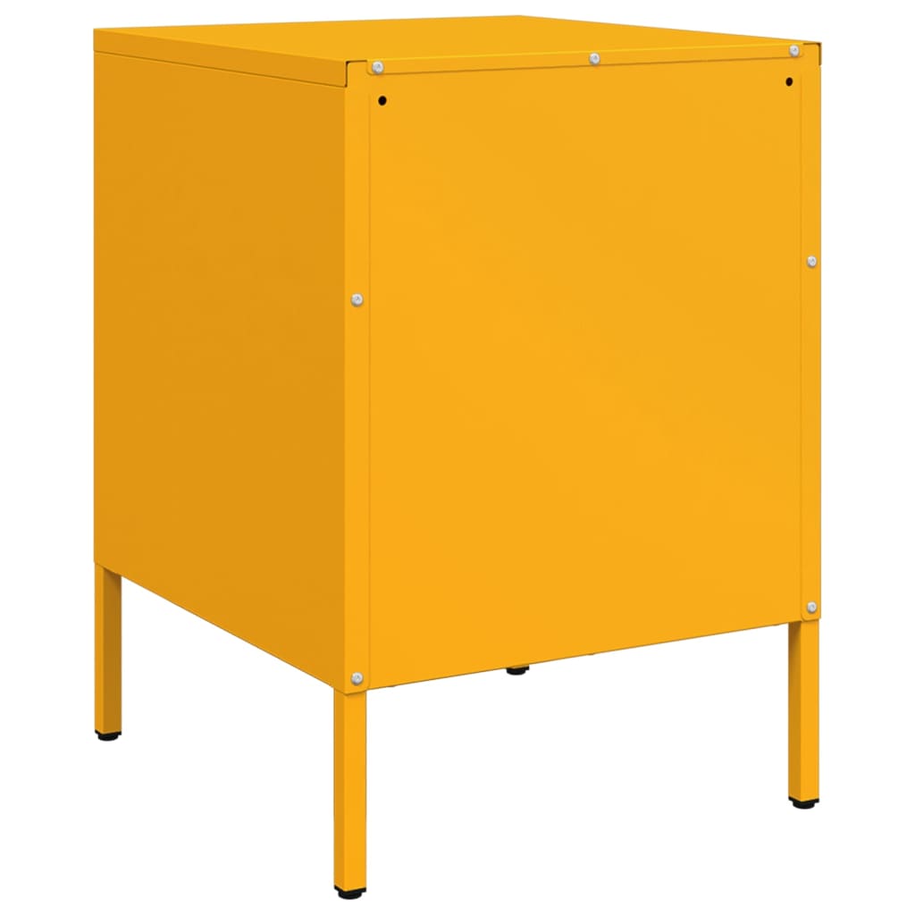 Bedside Cabinet Mustard 36X39X50.5 Cm Steel