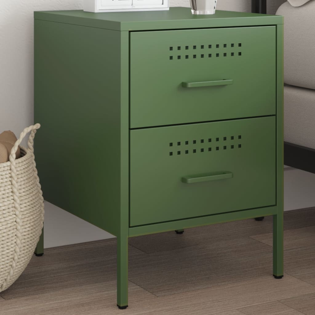 Bedside Cabinet Mustard 36X39X50.5 Cm Steel