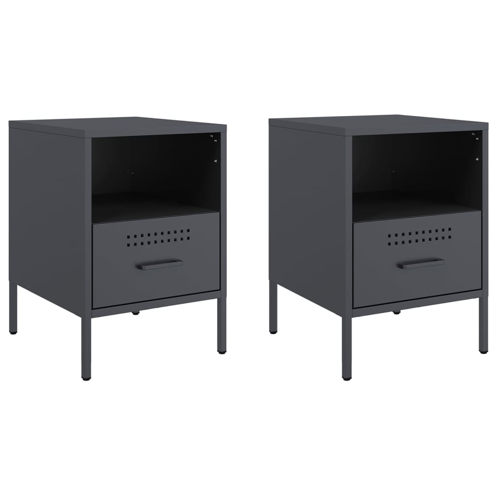 Bedside Cabinets 2 Pcs 36X39X50.5 Cm Steel