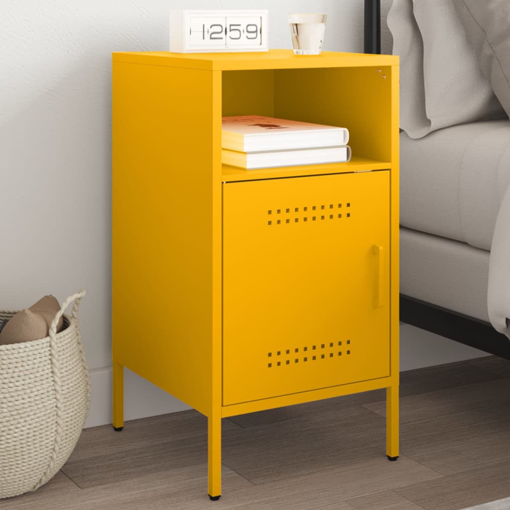 Bedside Cabinet Olive 36X39X68 Cm Steel