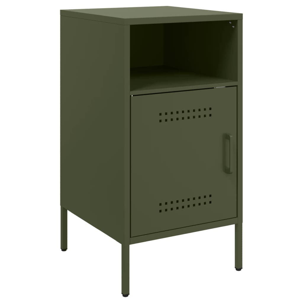 Bedside Cabinet Olive 36X39X68 Cm Steel