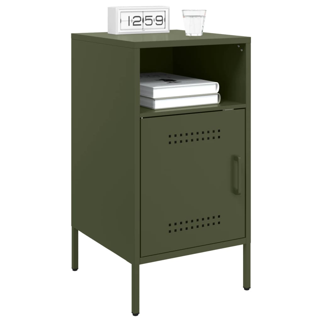 Bedside Cabinet Olive 36X39X68 Cm Steel