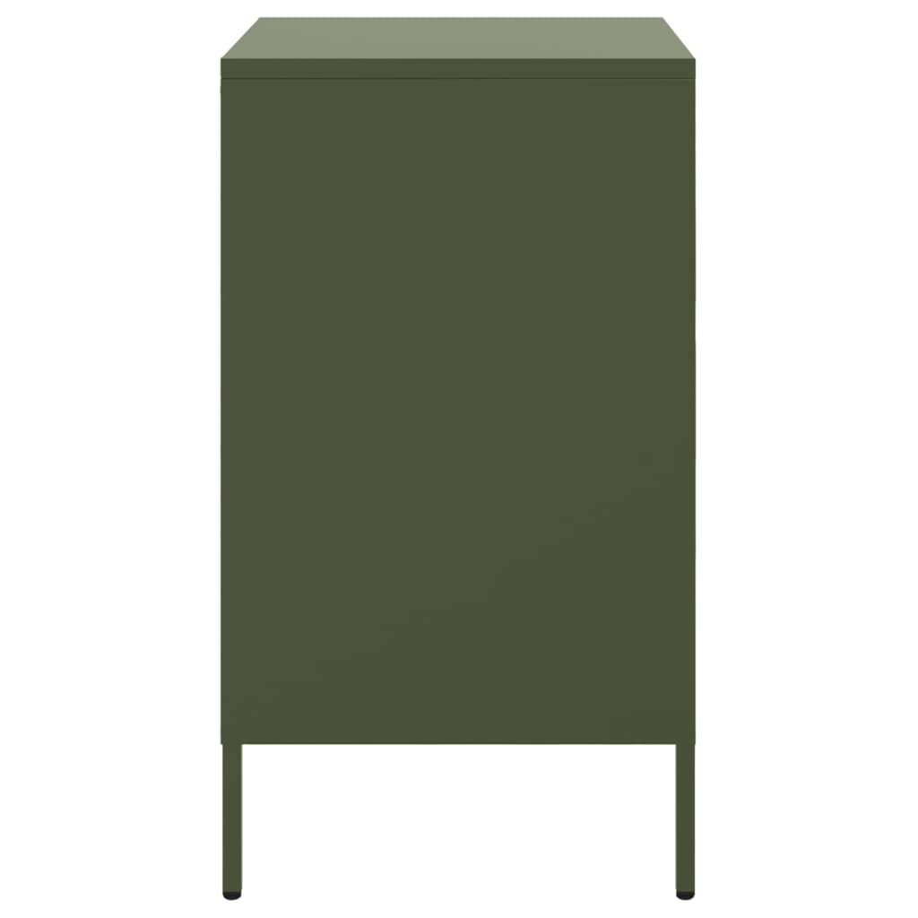 Bedside Cabinet Olive 36X39X68 Cm Steel
