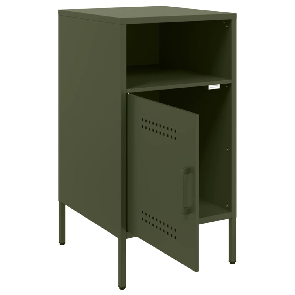 Bedside Cabinet Olive 36X39X68 Cm Steel